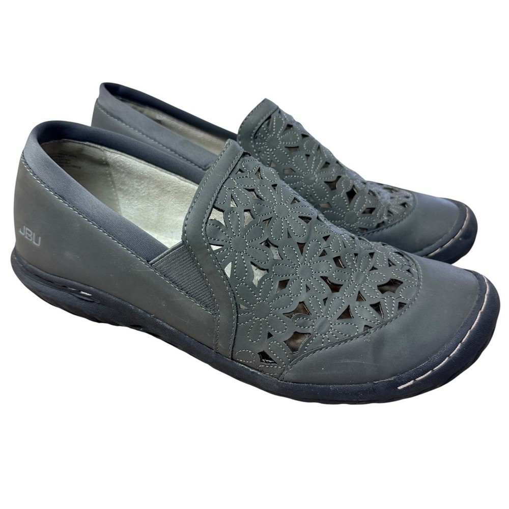 JBU Jambu Wildflower Moc Slip On Oxford Flat Gray Size 9.5 M Vegan Textile Upper
